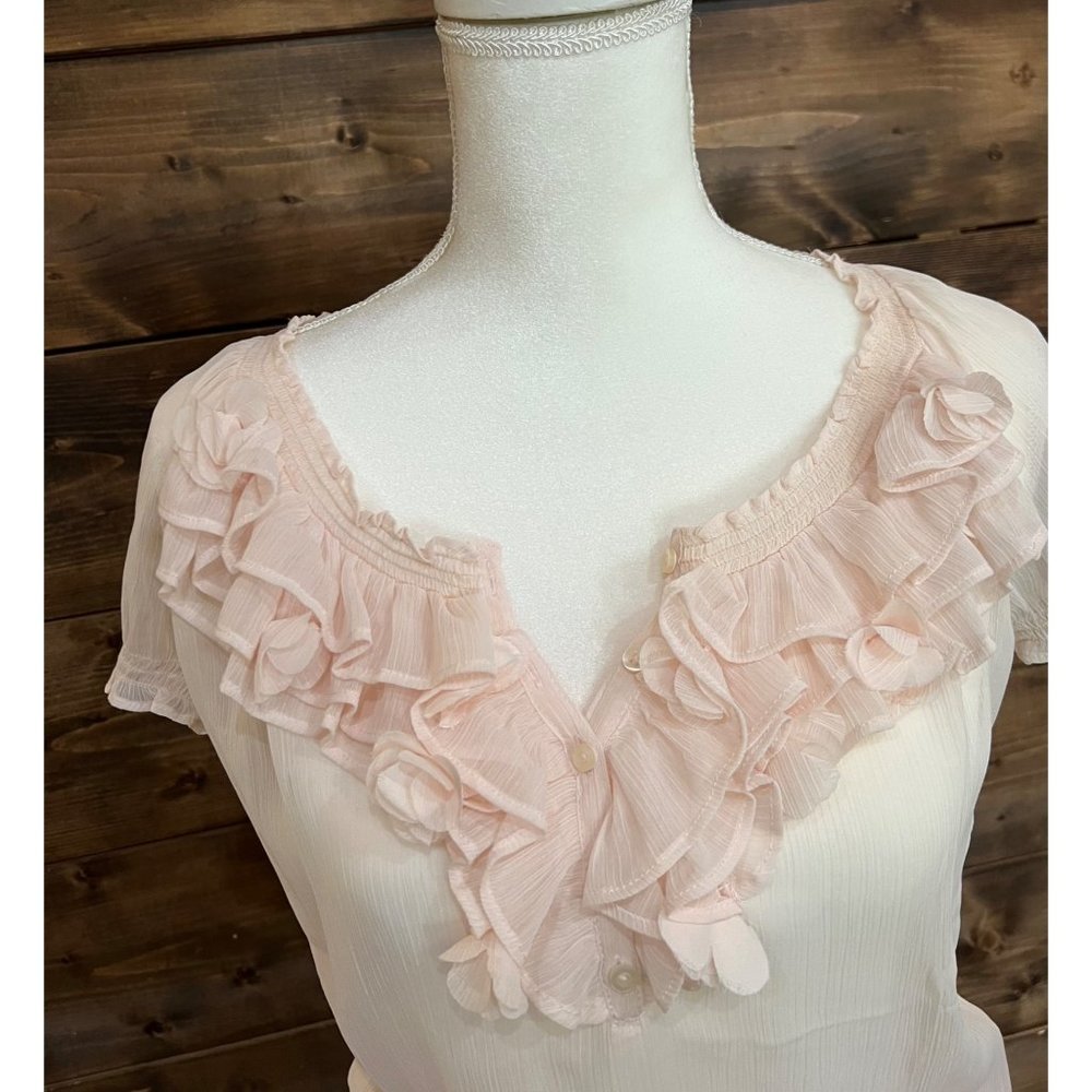 Women’s Peach Colored Sheer Hollister Blouse‎